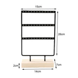 Maxbell Jewelry Earring Holder Organizer 3 Tier Durable for Bathroom Counter Black