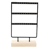 Maxbell Jewelry Earring Holder Organizer 3 Tier Durable for Bathroom Counter Black