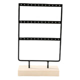 Maxbell Jewelry Earring Holder Organizer 3 Tier Durable for Bathroom Counter Black