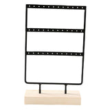 Maxbell Jewelry Earring Holder Organizer 3 Tier Durable for Bathroom Counter Black