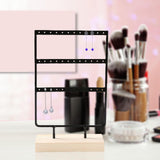 Maxbell Jewelry Earring Holder Organizer 3 Tier Durable for Bathroom Counter Black