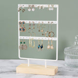 Maxbell Jewelry Earring Holder Organizer 3 Tier Durable for Bathroom Counter White