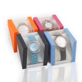 Maxbell 6 Pieces Watch Storage Box Transparent Protective for Travel Birthday