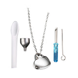 Maxbell Heart Cremation Urn Necklace Stainless Steel for Ashes Friends Husband without Lettering