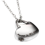 Maxbell Heart Cremation Urn Necklace Stainless Steel for Ashes Friends Husband with Lettering