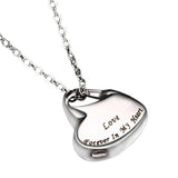 Maxbell Heart Cremation Urn Necklace Stainless Steel for Ashes Friends Husband Love Lettering