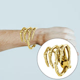 Maxbell Punk Skeleton Bracelet Jewelry for Halloween Cosplay Costume Fancy Dress Golden