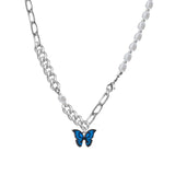 Maxbell Trendy Blue Butterfly Pendant Necklace for Wedding Jewelry Gifts Girlfriend