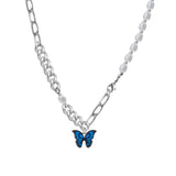 Maxbell Trendy Blue Butterfly Pendant Necklace for Wedding Jewelry Gifts Girlfriend