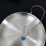 Maxbell Trendy Blue Butterfly Pendant Necklace for Wedding Jewelry Gifts Girlfriend