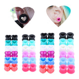 Maxbell 24Pcs Silicone Ear Gauges Ear Piercing Jewelry Earring Plugs Stretchers 8mm