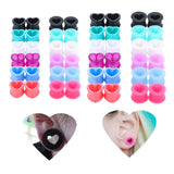 Maxbell 24Pcs Silicone Ear Gauges Ear Piercing Jewelry Earring Plugs Stretchers 8mm