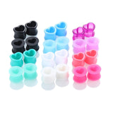 Maxbell 24Pcs Silicone Ear Gauges Ear Piercing Jewelry Earring Plugs Stretchers 8mm