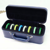 Maxbell Bangle Box Jewelry Case with 15 Slot Inserts Organizer for Women Men Girls Blue