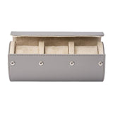 Maxbell 3 Slot Watch Box Case Travel PU Leather Portable for Smart Watches Grey