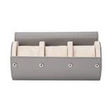 Maxbell 3 Slot Watch Box Case Travel PU Leather Portable for Smart Watches Grey