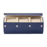 Maxbell 3 Slot Watch Box Case Travel PU Leather Portable for Smart Watches Blue