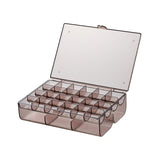 Maxbell Jewelry Storage Box Large 2 Layer Transparent Case for Rings Women Brown