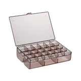 Maxbell Jewelry Storage Box Large 2 Layer Transparent Case for Rings Women Brown