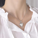 Maxbell Cute Pet Urn Pendant Waterproof Photo Locket Rustproof Fashion for Dog Cat Silver Pendant