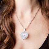 Maxbell Cute Pet Urn Pendant Waterproof Photo Locket Rustproof Fashion for Dog Cat Silver Pendant