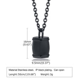 Maxbell Urn Necklace Cremation Jewelry Keepsake for Pet Husband Friends Black