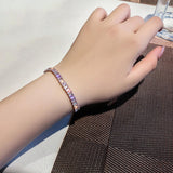 Maxbell Zircon Bracelet Luxury Shining Classic for Girls Graduation Anniversary Gold