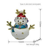 Maxbell Enameled Jewelry Trinket Box Unique Alloy Snowman Ornaments Statue for Ring