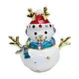 Maxbell Enameled Jewelry Trinket Box Unique Alloy Snowman Ornaments Statue for Ring