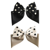 Maxbell Large Bow Hair Clip with Dot Headwear Elegant Women for Party Wedding Black