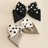 Maxbell Large Bow Hair Clip with Dot Headwear Elegant Women for Party Wedding Black
