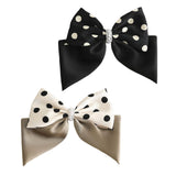Maxbell Large Bow Hair Clip with Dot Headwear Elegant Women for Party Wedding Black