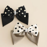 Maxbell Large Bow Hair Clip with Dot Headwear Elegant Women for Party Wedding Black