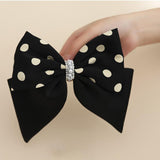 Maxbell Large Bow Hair Clip with Dot Headwear Elegant Women for Party Wedding Black