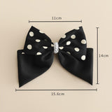 Maxbell Large Bow Hair Clip with Dot Headwear Elegant Women for Party Wedding Black