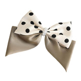 Maxbell Large Bow Hair Clip with Dot Headwear Elegant Women for Party Wedding Khaki