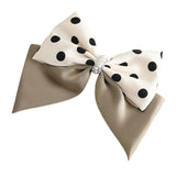 Maxbell Large Bow Hair Clip with Dot Headwear Elegant Women for Party Wedding Khaki