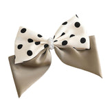 Maxbell Large Bow Hair Clip with Dot Headwear Elegant Women for Party Wedding Khaki