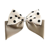 Maxbell Large Bow Hair Clip with Dot Headwear Elegant Women for Party Wedding Khaki