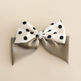 Maxbell Large Bow Hair Clip with Dot Headwear Elegant Women for Party Wedding Khaki