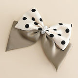 Maxbell Large Bow Hair Clip with Dot Headwear Elegant Women for Party Wedding Khaki