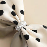 Maxbell Large Bow Hair Clip with Dot Headwear Elegant Women for Party Wedding Khaki