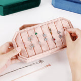 Maxbell Rings Display Holder with Lid Container Velvet for Multiple Rings option 2