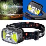 Maxbell Head Light Rechargeable Flashlight Lightweight for Hiking Cycling Gear