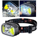 Maxbell Head Light Rechargeable Flashlight Lightweight for Hiking Cycling Gear