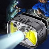 Maxbell Head Light Rechargeable Flashlight Lightweight for Hiking Cycling Gear