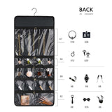 Maxbell Double Sided Jewelry Hanging Organizer with 49 Pockets Door Mount Black