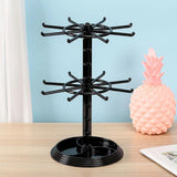Maxbell 2 Layer Earring Organizer Plastic Durable for Vanity Table Earrings Necklace Small Round