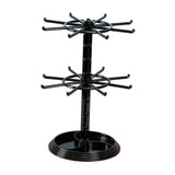 Maxbell 2 Layer Earring Organizer Plastic Durable for Vanity Table Earrings Necklace Small Round