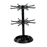Maxbell 2 Layer Earring Organizer Plastic Durable for Vanity Table Earrings Necklace Small Round